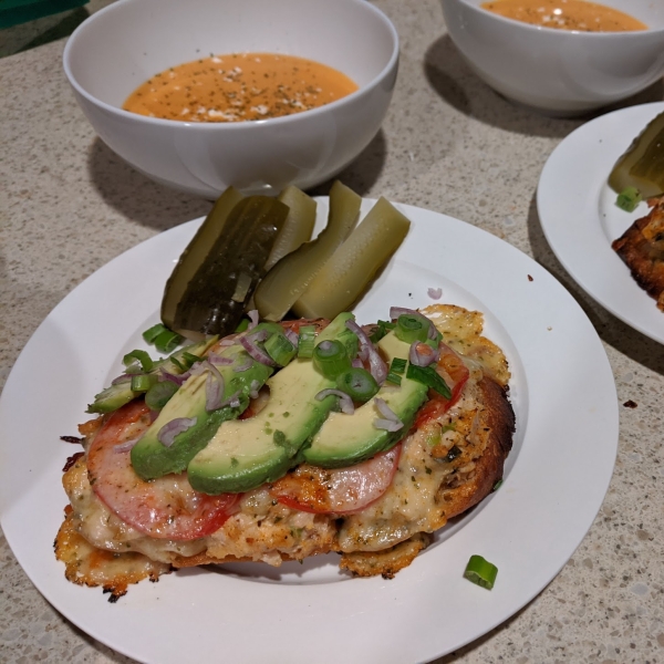 Open-Faced Tuna Melt Sandwich