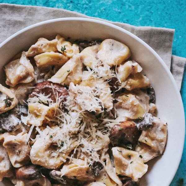 Creamy Mushroom Tortellini Alfredo