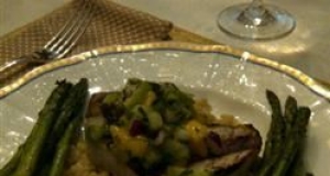 Grilled Swordfish Tacos with Tomatillo-Mango Salsa