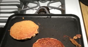 Oatmeal Rhubarb Pancakes