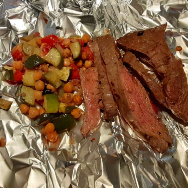 Greek Flank Steak and Veggie Salad