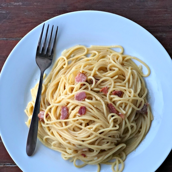 Maple Syrup-Glazed Bacon Breakfast Carbonara