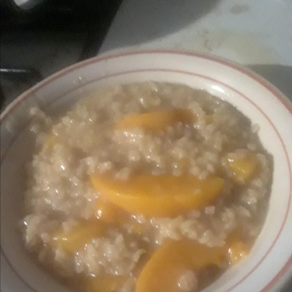Brown Rice Pudding with Peaches