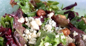 Baby Greens with a Warm Gorgonzola Dressing
