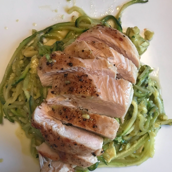 Grilled Shrimp over Zucchini Noodles