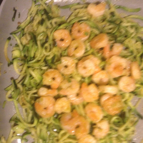 Grilled Shrimp over Zucchini Noodles