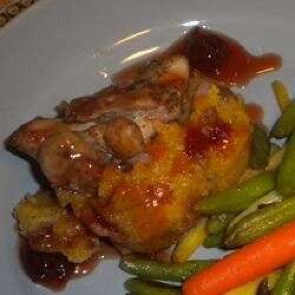 Savory Stuffed Chicken Breast with Plum Glaze