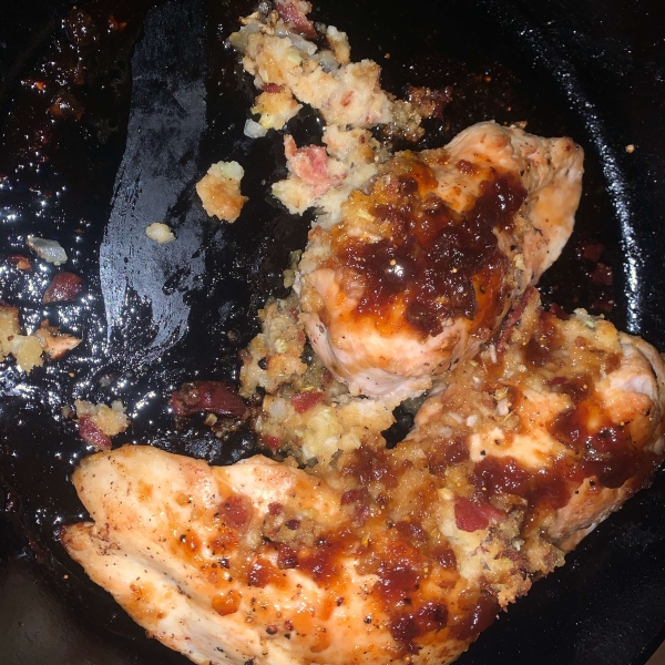 Savory Stuffed Chicken Breast with Plum Glaze