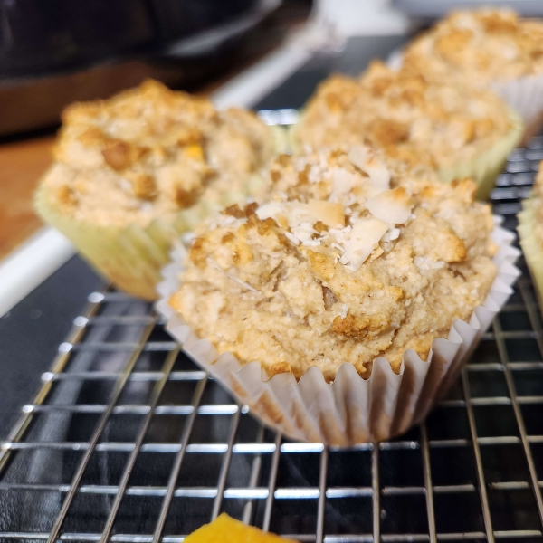Coconut Mango Muffins with Candied Ginger