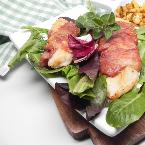 Paleo Sauteed Prosciutto-Wrapped Whitefish