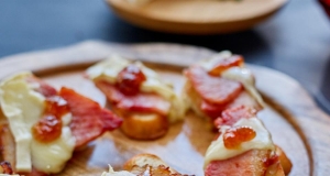 Ham and Brie Crostini with Fig Jam