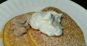 Pumpkin Pancakes with Nutmeg Whipped Cream
