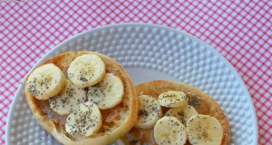 English Muffin with Peanut Butter, Banana, and Chia Seeds