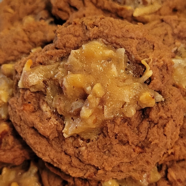 German Chocolate Thumbprint Cookies