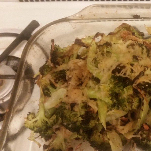Garlic Roasted Broccoli with Parmesan Cheese