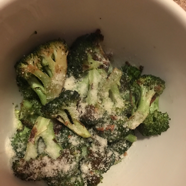 Garlic Roasted Broccoli with Parmesan Cheese