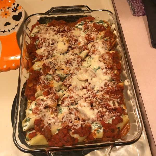 Stuffed Shells with Spinach, Ricotta, and Cottage Cheese