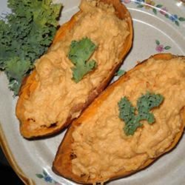 Savory Twice Baked Sweet Potatoes