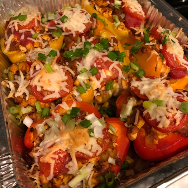 Tofu and Rice Stuffed Peppers
