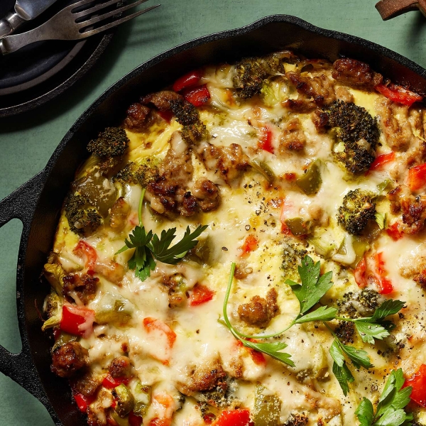 Cauliflower Tot and Turkey Sausage Breakfast Casserole