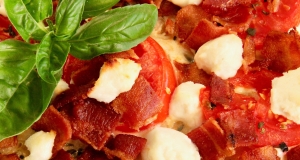 Naan Bread Goat Cheese and Tomato Pizza