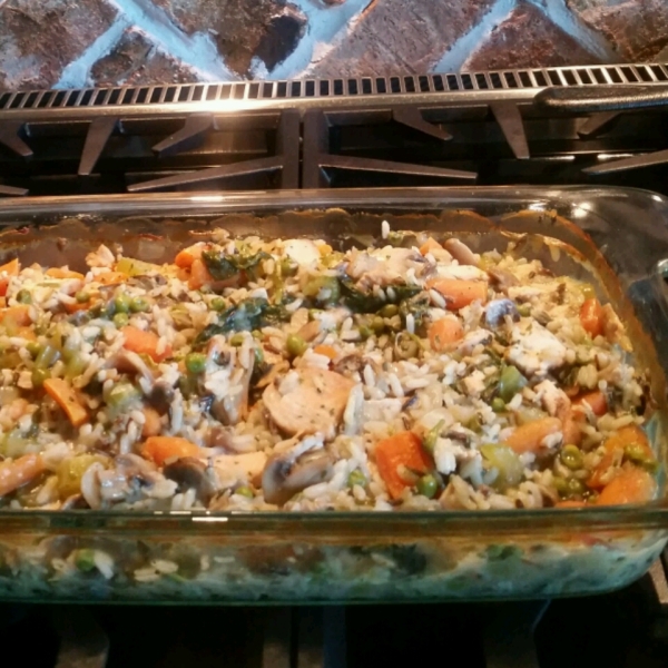 Super Veggie Chicken and Wild Rice Casserole