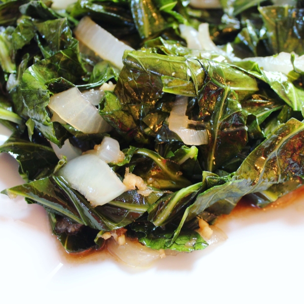Sweet and Tangy Sauteed Collard Greens