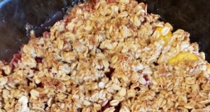 Peach and Raspberry Crumble