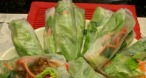 Veggie Spring Rolls with Thai Mango Dipping Sauce