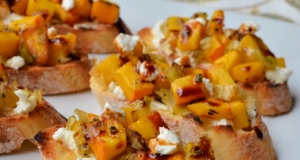 Roasted Pumpkin and Goat Cheese Crostini