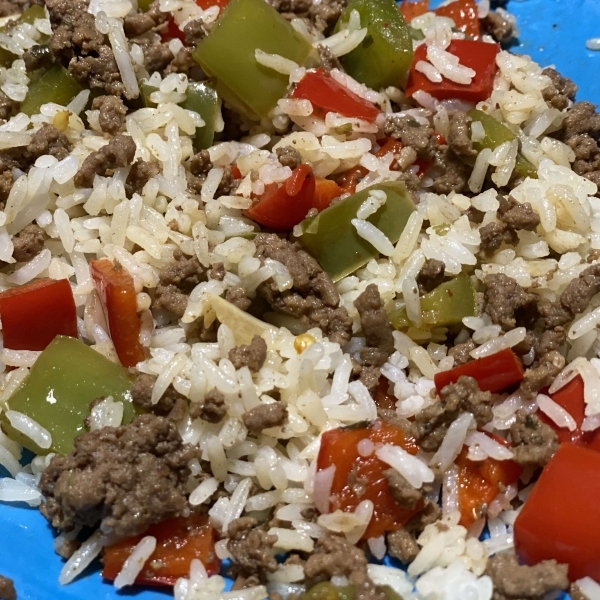 Asian Ground Beef and Pepper Saute