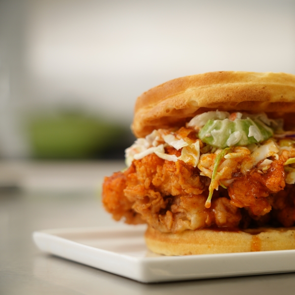 Nashville Hot Chicken and Waffle Sandwich