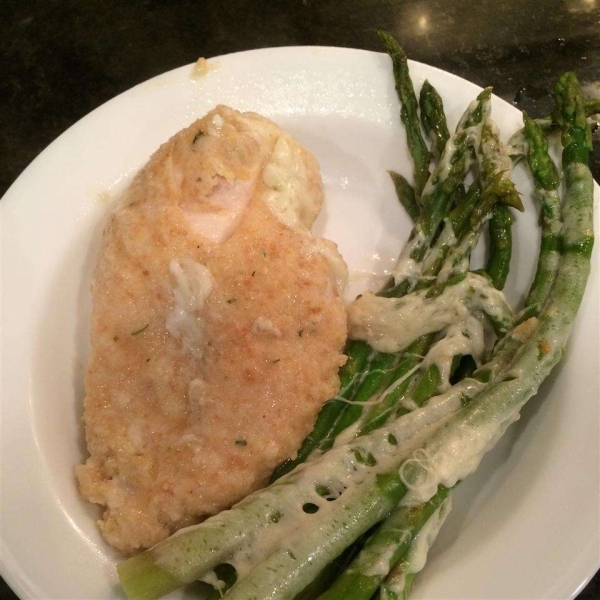 Quick Chicken with Asparagus and Provolone