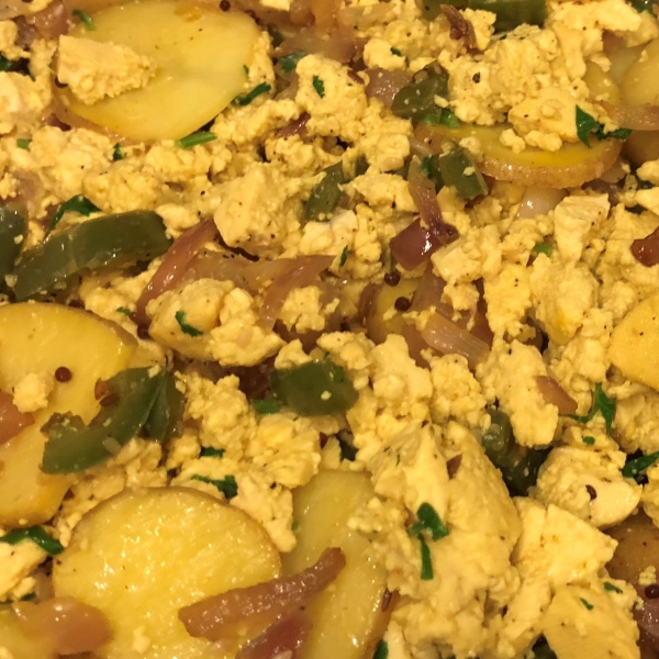 Spicy Baked Tofu Scramble with Potatoes