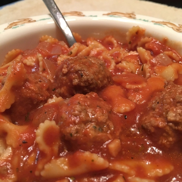Macaroni Meatball Soup