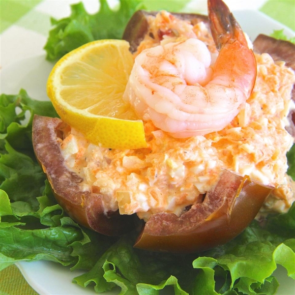 Tomatoes with Seafood Dressing