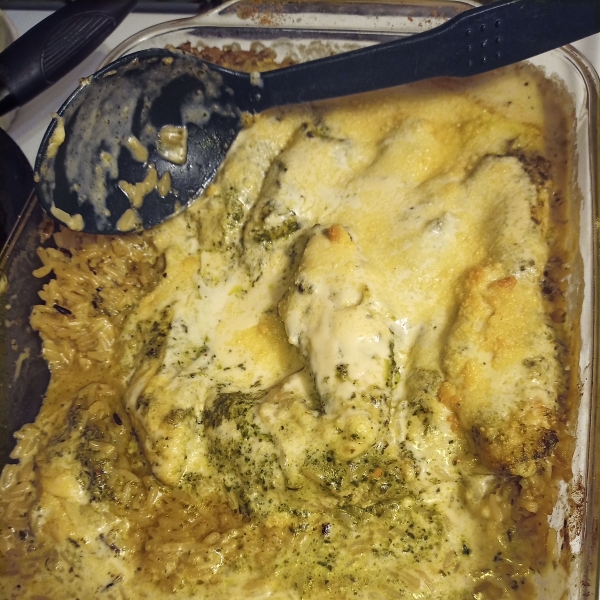 Pesto Chicken and Rice Bake