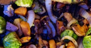 Chicken with Brussels Sprouts & Butternut Squash Skillet Dinner