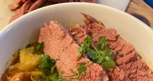 Coconut Milk Corned Beef and Cabbage