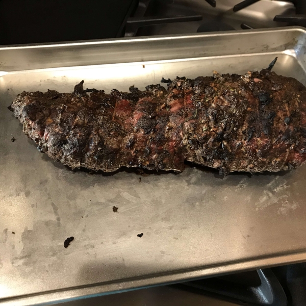 Grilled Beef Tenderloin with Herb-Garlic-Pepper Coating
