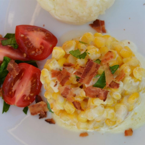 Tomato and Bacon Creamed Corn Casserole