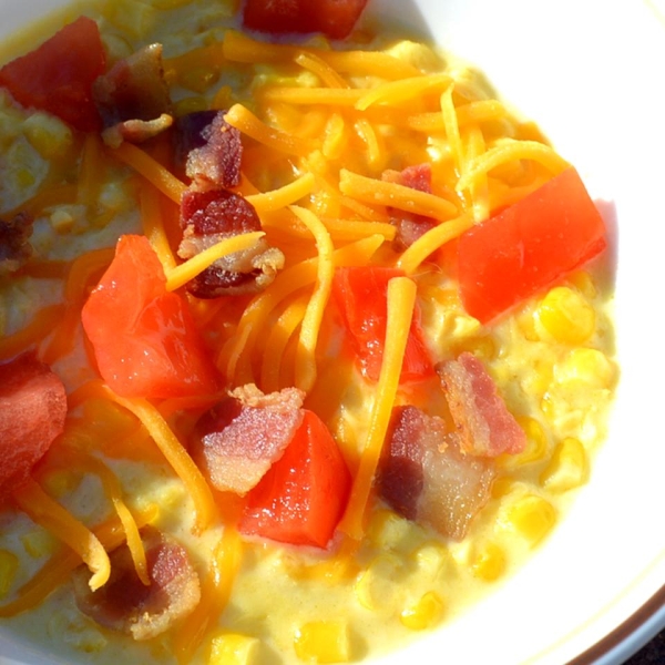 Tomato and Bacon Creamed Corn Casserole