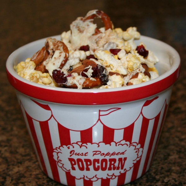Ashley and Whitney's Popcorn and Pretzel Sweet Snack Mix