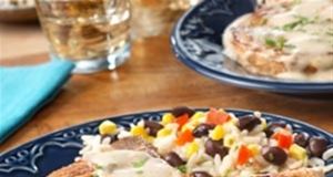 Pork Chops with Creamy Poblano Sauce