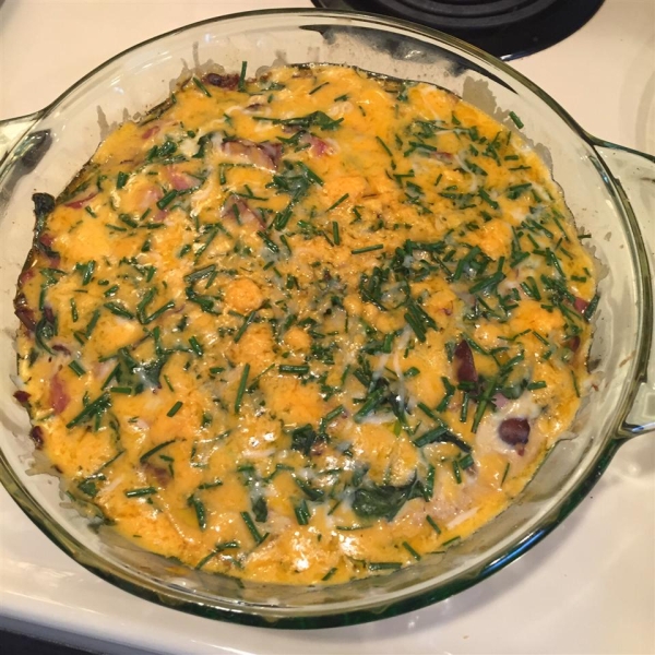 Garlicky Ham, Mushroom, and Spinach Frittata