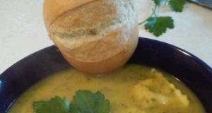 Butternut Squash Soup with Spinach Ravioli