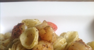 Orecchiette with Shrimp and Basil Pesto