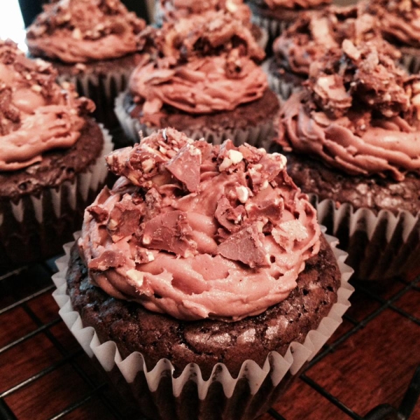 Brownie Cupcakes with Hazelnut Buttercream