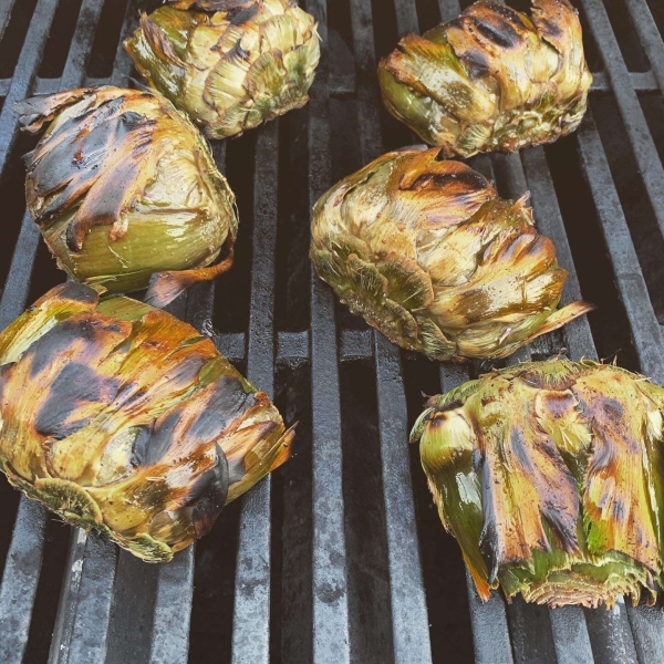 Grilled Garlic Artichokes