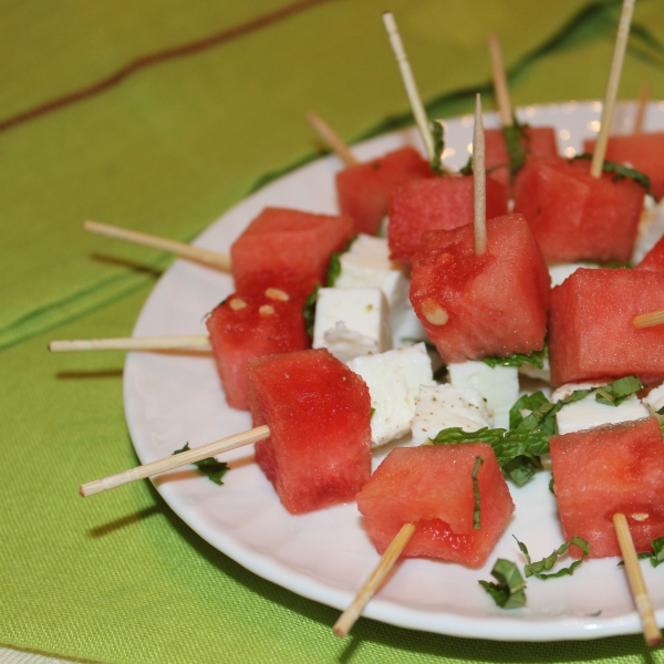 Watermelon-Feta Skewers